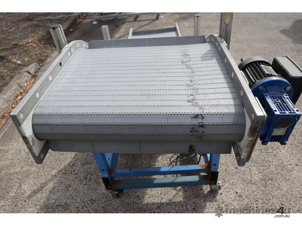 Used Dynacon Incline Conveyor With Cleated Plastic Modular Belt M