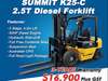 2025 SUMMIT K25-C 2.5 Tonne 4.5m Diesel Forklift