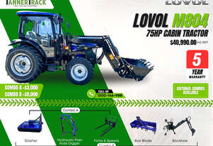 TANNERTRACK - LOVOL M804 75HP 4WD Tractor inc Loader & 4in1Bucket