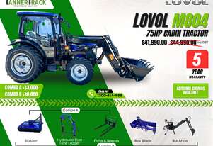 TANNERTRACK - LOVOL TB-3 75HP Cabin, Synchromesh Gearbox 4WD Tractor with 4in1 Loader