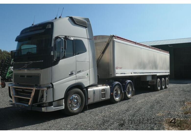 caption Volvo Prime Mover & BTE Alloy Grain Trailer