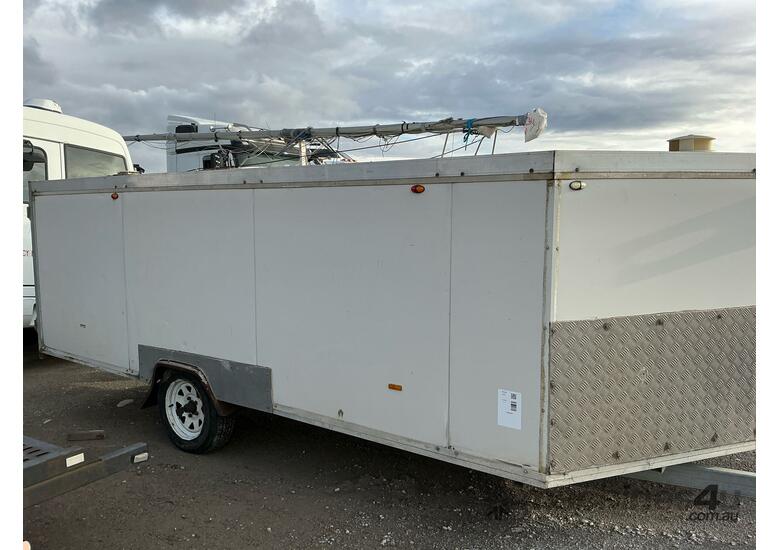 caption Homemade Single Axle Box Trailer