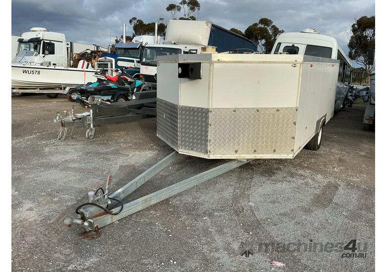 caption Homemade Single Axle Box Trailer