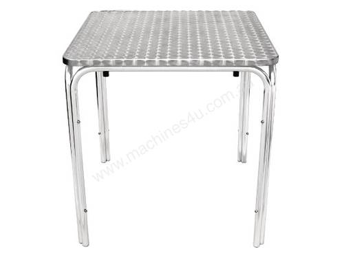Bolero Stacking Square Table St/St with Curved Edge