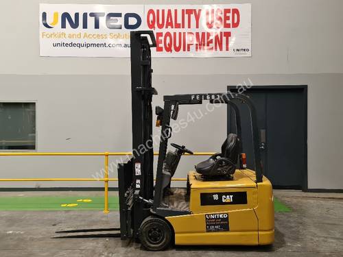 2x Used 1.8T CAT Electric 3-Wheel Forklifts EP18TCA
