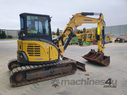 2014 YANMAR VIO55-6 5.6T EXCAVATOR WITH A/C CABIN, STEEL TRACKS WITH PADS AND 4650 HOURS