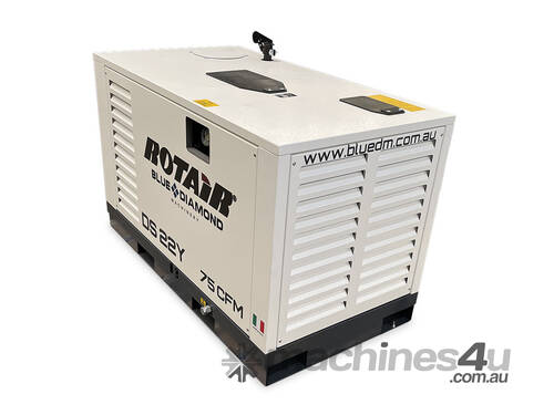 Portable Silent Box Compressor 23 HP 75CFM Rotair DS 22Y BS - After Cooler
