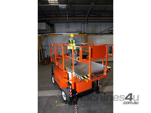 caption Snorkel S2770BE Rough Terrain Scissor Lift, Ultimate in Jobsite Flexibility