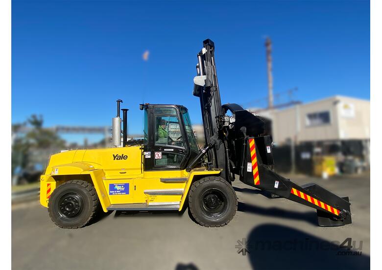 caption Yale GDP360EB - Tyre Handler Sydney Forklifts (PS128) 8.6 Ton Lift - Hire