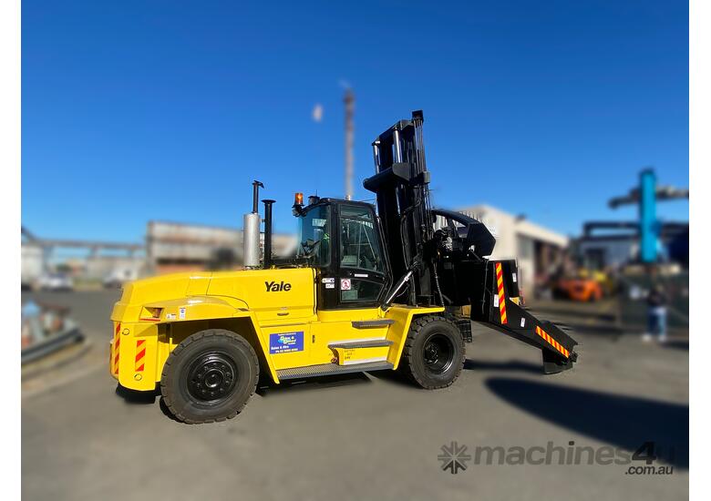 caption Yale GDP360EB - Tyre Handler Sydney Forklifts (PS128) 8.6 Ton Lift - Hire