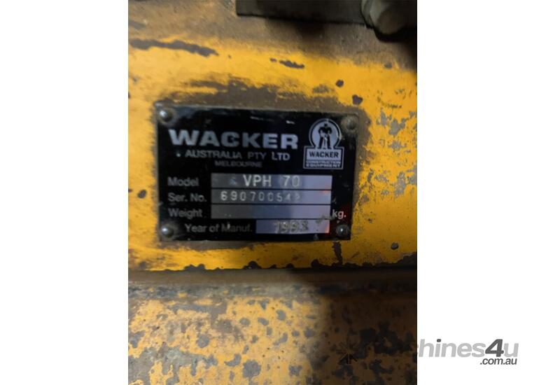Used wacker Plate Compactor Wacker Model V P H 70 Petrol Motor Plate Compactors in , Listed