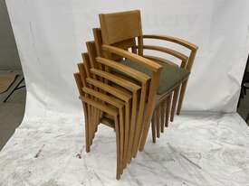 6 Green Cloth Chairs - picture2' - Click to enlarge