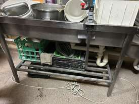 Stainless Steel Commercial Wash Tub with Overhead Shelves - picture0' - Click to enlarge