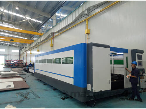 caption Farley EcoLASER 1.5x3m, 6KW Fiber Laser, Enclosure & Transfer table