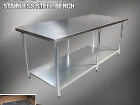 2134 X 610MM STAINLESS STEEL BENCH #430 GRADE - picture0' - Click to enlarge