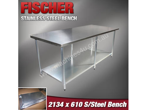 2134 X 610MM STAINLESS STEEL BENCH #430 GRADE