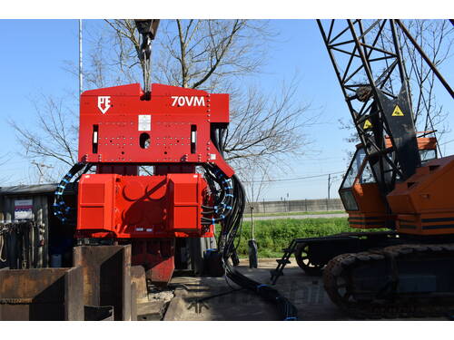 PVE 70VM Vibratory Hammer and Power Pack - Crane Suspended - Variable Moment - Single/Double Clamp - Hire