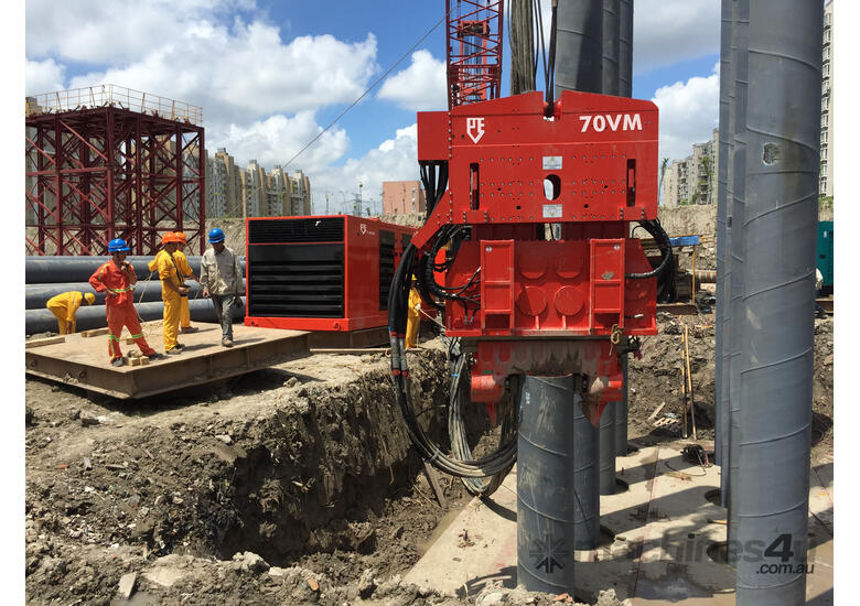 PVE 70VM Vibratory Hammer and Power Pack - Crane Suspended - Variable Moment - Single/Double Clamp - Hire