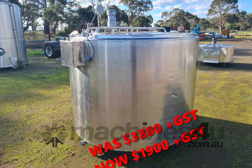 2650lt STAINLESS STEEL TANK, MILK VAT