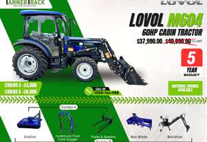 TANNERTRACK - LOVOL TB-2 60HP Cabin, Synchromesh Gearbox 4WD Tractor with 4in1 Loader