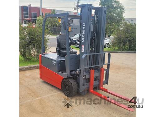 caption Nichiyu 3 wheel counter balance Forklift Model FBT18PN-75BC lifting 1.8 T lift height 4.7m New Batt! - Hire