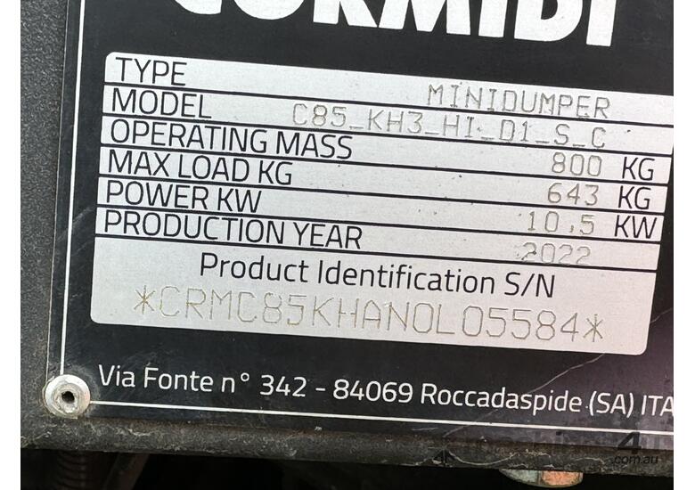 2022 CORMIDI C85 Mini Dumper