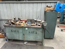 Steel Fabricated Workbench With Vice + Adjacent Storage Cabinet - picture0' - Click to enlarge