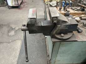 Steel Fabricated Workbench With Vice + Adjacent Storage Cabinet - picture1' - Click to enlarge