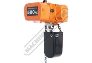 1/2S1 Electric Chain Hoist 0.5 Tonne x 3 Metre Lift Single Speed: 3.6m/min. Lift Speed