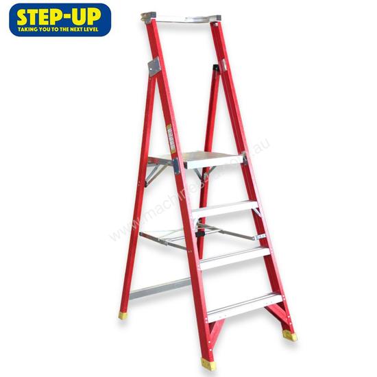 caption STEP-UP ST11304 1.2M FIBREGLASS PLATFORM LADDERS