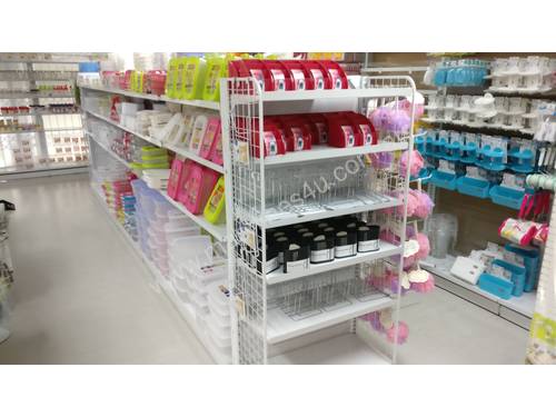 White shelfing for shops (+ illuminated)