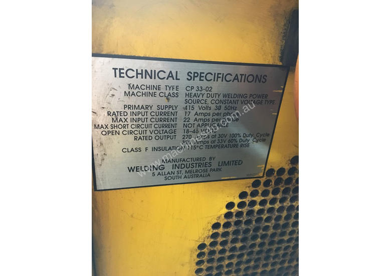 caption WIA MIG Welder 320 Amp Weldmatic Fabricator with W17 SWF Wire Feeder