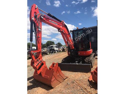 For Dry Hire Near New Kubota U55-4 Excavator with Power Tilting Head, Buckets & Ripper, Air Cond Cab