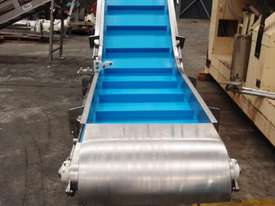 Incline Cleated Belt Conveyor, 3300mm L x 600mm W x 1900mm H - picture0' - Click to enlarge