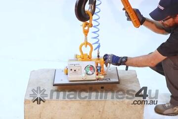 Vacuum Lifter Handy, air operated with quick change pads of different sizes for lifting stone etc.