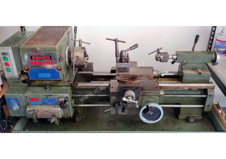 Used 1977 Demco Record Demco Record Metal Centre Lathe with Bench In