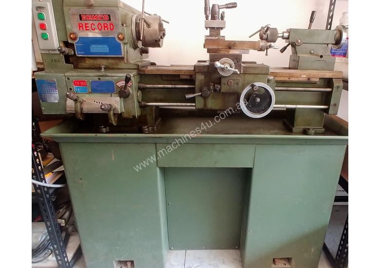 Used 1977 Demco Record Demco Record Metal Centre Lathe with Bench In