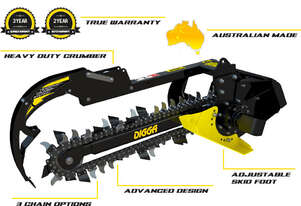 New Digga Mini Loader Bigfoot Trencher Combo Chain 150mm-300mm
