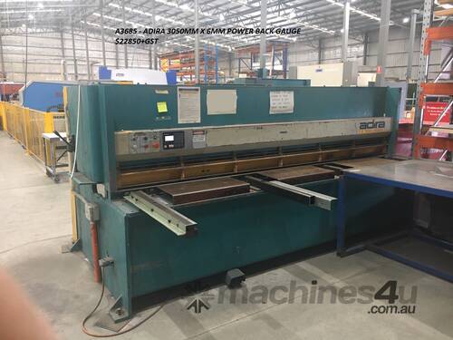 Just In - ADIRA - Quality 3050mm x 6mm Hydraulic Guillotine with NC Backgauge V