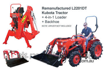 Kubota 25hp 4WD Diesel Tractor + FEL + Backhoe