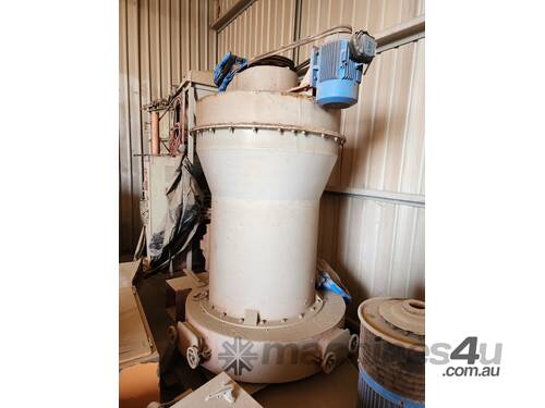 SBM Raymond Roller mill, 750mm dia main ring with three rollers. 18.5kw drive and 15kw fan. 