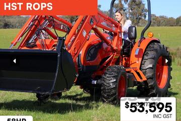 Kioti DK5810 - HST ROPS Tractor with Loader & 4IN1 Bucket - *FREE Slasher Special *3.99% Finance!!