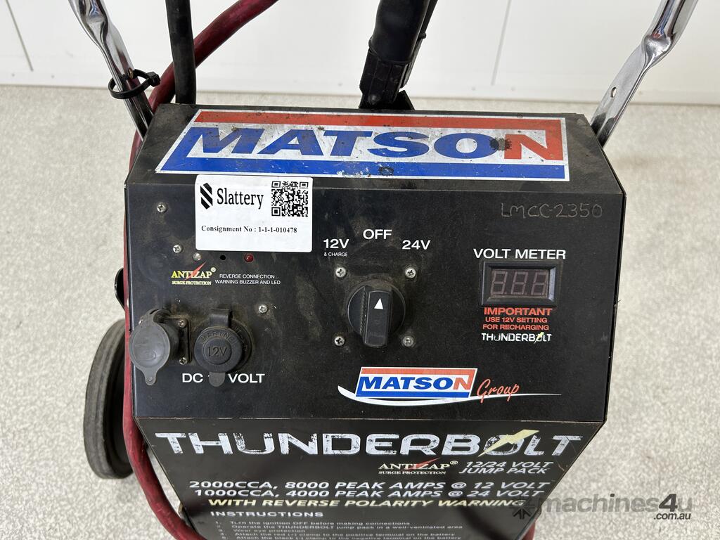 Used Matson Matson Thunderbolt 12 24v jump pack and charger Battery