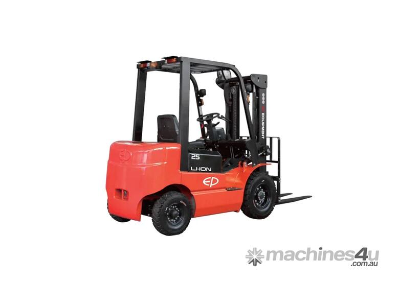 caption EP EFX252 – 2.5T Electric Power Forklift | PMSM Technology | Lithium Battery