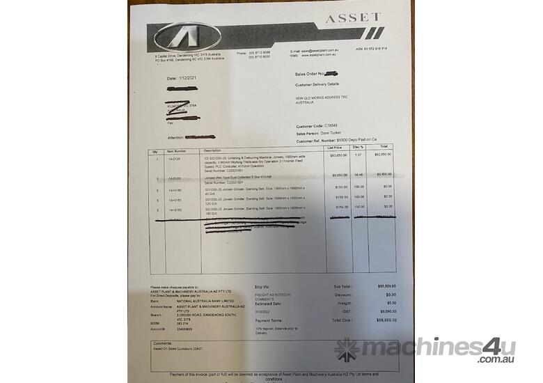 Linishing & Deburring machine great for Laser Cutters
