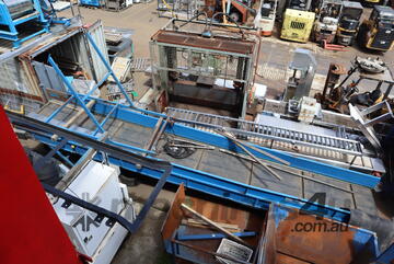 Large Incline Motorised Belt Conveyor - 9m long - 3E Machinery