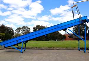 Large Incline Motorised Belt Conveyor - 4.3m High - 3E Machinery