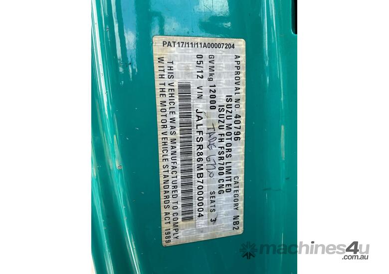 2012 Isuzu FSR700 Cab Chassis