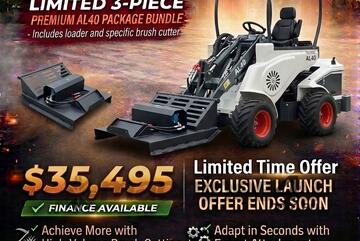 Brand   Ozziquip AL40 Mini Loader 4-in-1 with Brush Cutter 3-Piece Package