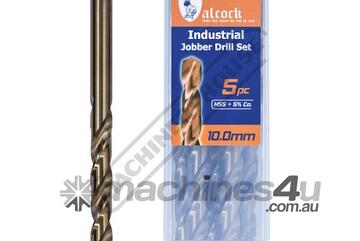 10.0mm HSS Jobber Drill Pack - 5 Piece M35 Grade HSS with 5% Cobalt 135 Precision Ground Flute & S